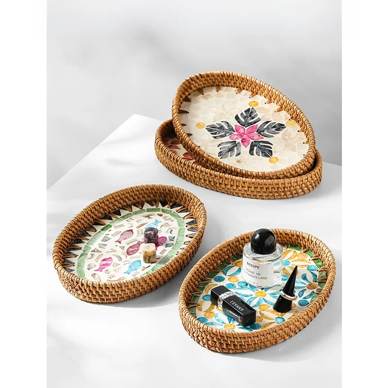 Natural Wicker Tray for Living Room Coffee Table Tea Tray High-End Dining Table Storage Organizer Plate
Natural Wicker Tray for Living Room Coffee Table Tea Tray High-End Dining Table Storage Organizer Plate