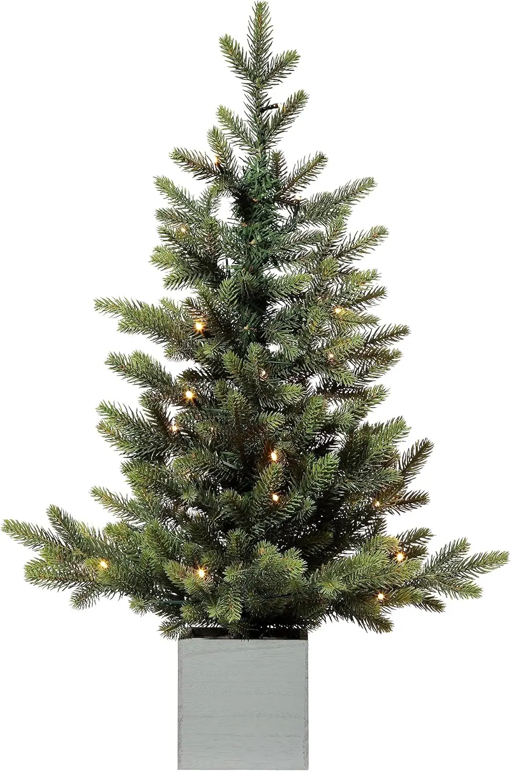 30 Inch PRELIT Fraser FIR Potted Tree in Wooden Pot, 35 Warm White CONCAVE LED Lights, Battery-Operated Christmas Tree w
30 Inch PRELIT Fraser FIR Potted Tree in Wooden Pot, 35 Warm White CONCAVE LED Lights, Battery-Operated Christmas Tree w