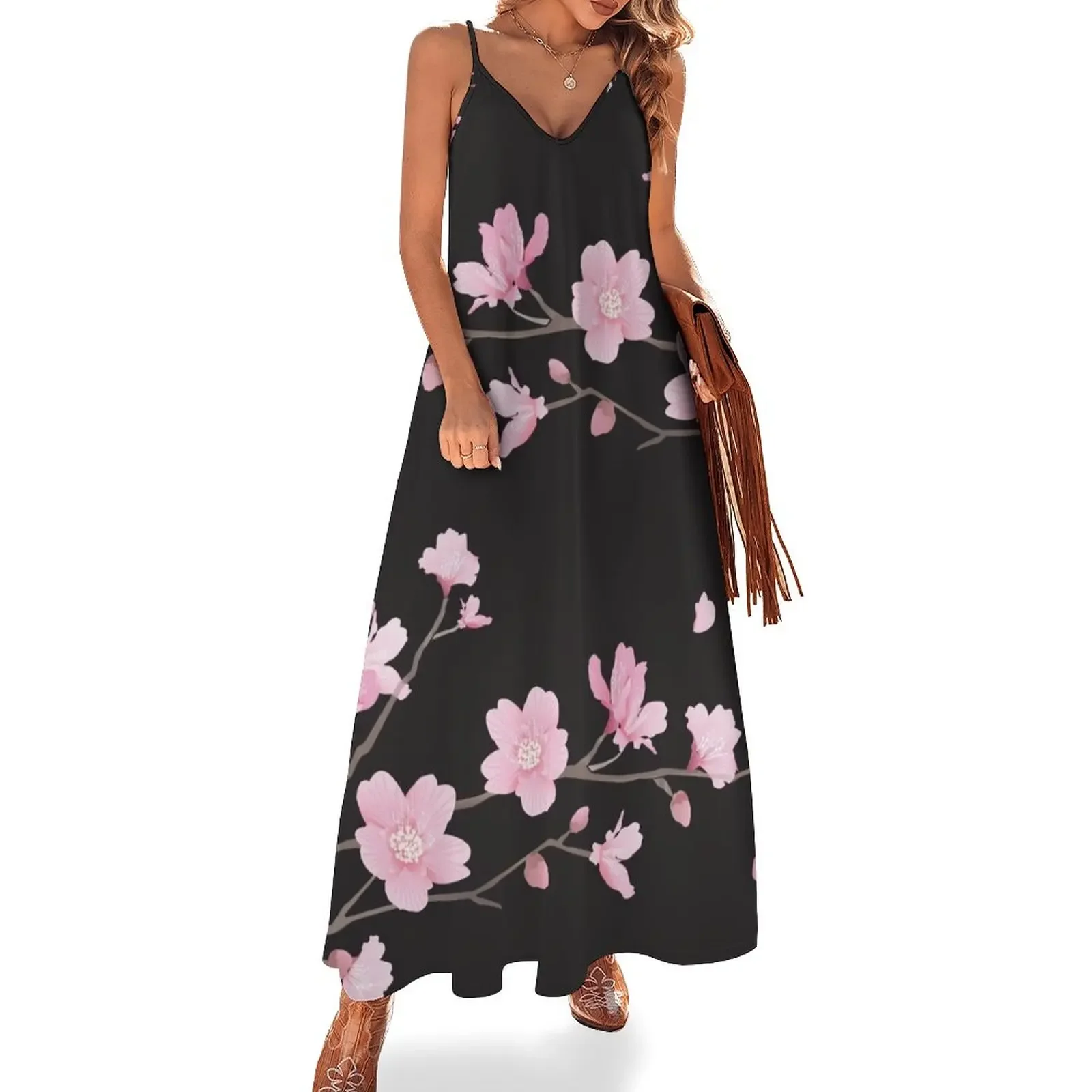 Cherry Blossom flower plant - Black Sleeveless Dress summer clothes for women Women's summer dress evening dress woman
Cherry Blossom flower plant - Black Sleeveless Dress summer clothes for women Women's summer dress evening dress woman