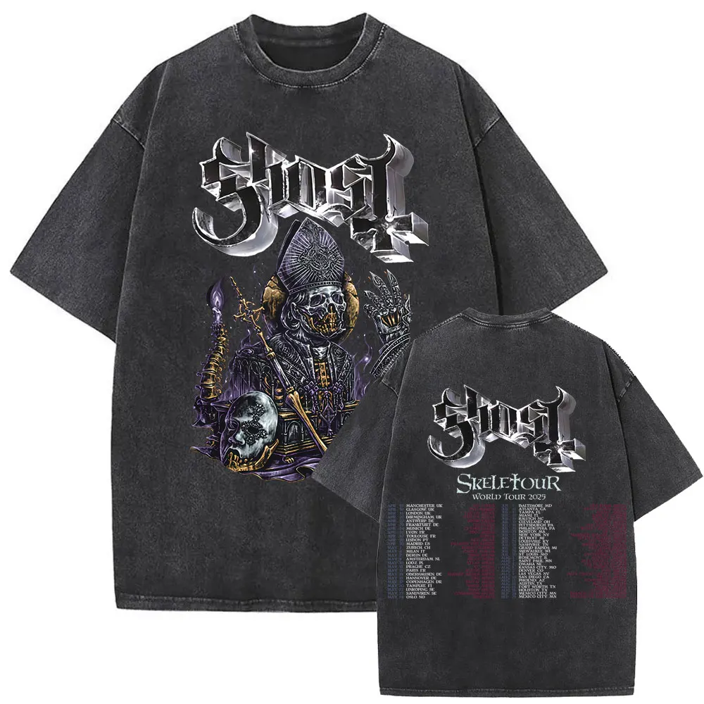 Ghost Band Skeletour World Tour 2025 Vintage Washed T-shirts Skeleton Graphic T Shirts Men Gothic Rock Oversized Tees Streetwear
Ghost Band Skeletour World Tour 2025 Vintage Washed T-shirts Skeleton Graphic T Shirts Men Gothic Rock Oversized Tees Streetwear