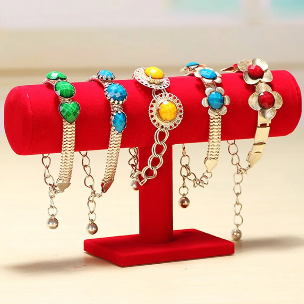 T Shaped Jewelry Display Stand for Bracelet Necklace Organizer Single Layer Red Showpiece Elegant Storage Solution
T Shaped Jewelry Display Stand for Bracelet Necklace Organizer Single Layer Red Showpiece Elegant Storage Solution
