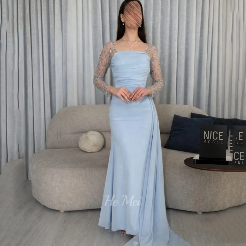 Customized Long Sleeves Prom Dresses Mermaid Sequined Evening Dress Chiffon Elegant Party Gowns New Vestidos De Novia
Customized Long Sleeves Prom Dresses Mermaid Sequined Evening Dress Chiffon Elegant Party Gowns New Vestidos De Novia