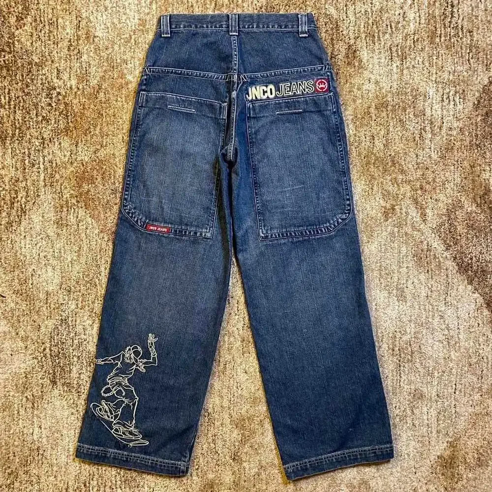 Уличные Популярные вышитые джинсы JNCO Y2K, новинка, повседневные свободные прямые широкие брюки в стиле Харадзюку, в стиле хип-хоп
Уличные Популярные вышитые джинсы JNCO Y2K, новинка, повседневные свободные прямые широкие брюки в стиле Харадзюку, в стиле хип-хоп