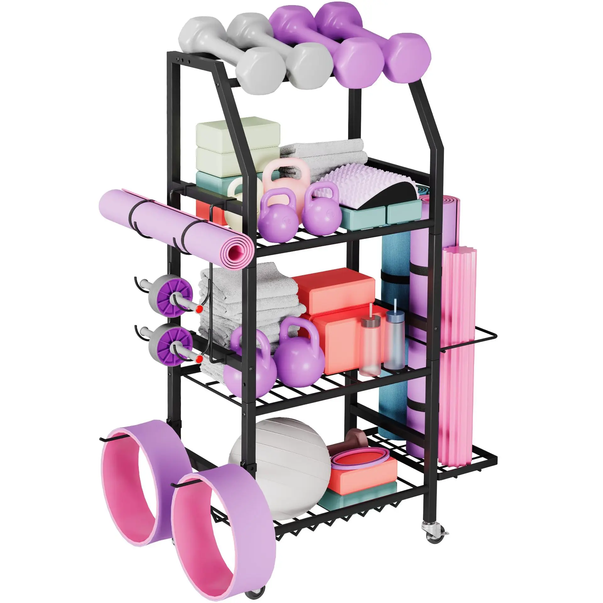 #Cross-border Fitness Equipment Metal Dumbbell Rack Yoga Mat Movable Floor Type Kettlebell Roller Storage Display Stand
#Cross-border Fitness Equipment Metal Dumbbell Rack Yoga Mat Movable Floor Type Kettlebell Roller Storage Display Stand