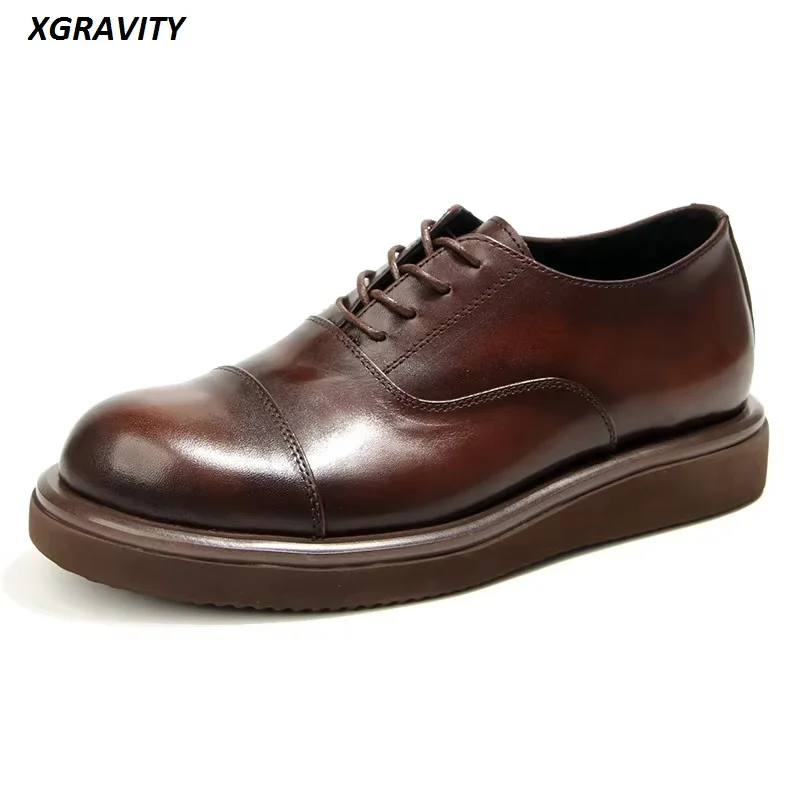 A097 British Thick Sole Genuine Leather Men's Casual Shoes Lace-UP Real Leather Vintage Man Shoes hand-made Male Leisure Shoes
A097 British Thick Sole Genuine Leather Men's Casual Shoes Lace-UP Real Leather Vintage Man Shoes hand-made Male Leisure Shoes
