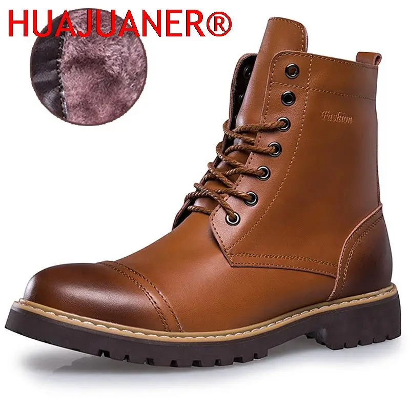 Genuine Leather Men's Boots Plush Warm Winter Boots High Quality Men Motorcycle Boots Fashion Tooling Shoes
Genuine Leather Men's Boots Plush Warm Winter Boots High Quality Men Motorcycle Boots Fashion Tooling Shoes