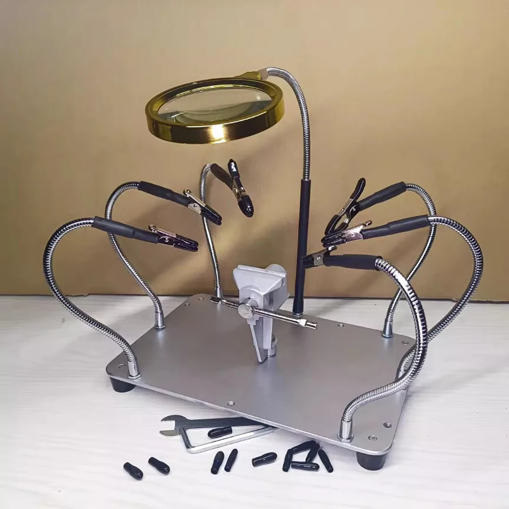 All-in-One Soldering Station with 6pcs Flexible Arms & Magnifier DIY/Hobbyist Circuit Board & Device Repair Workbench
All-in-One Soldering Station with 6pcs Flexible Arms & Magnifier DIY/Hobbyist Circuit Board & Device Repair Workbench