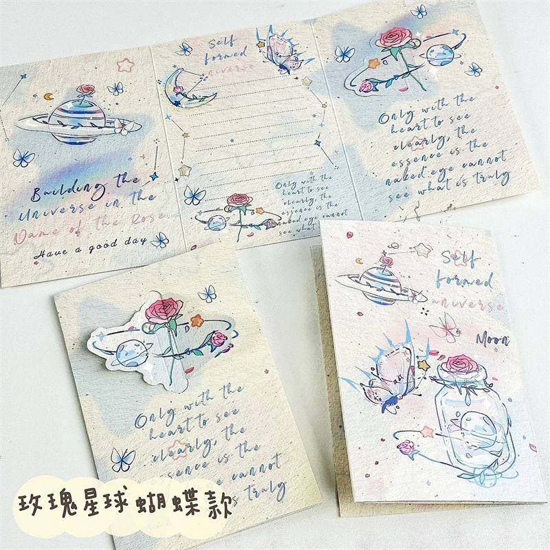3D Butterfly and Rose Greeting Card Ins Vintage Tri-Fold Card with Handwritten Messages Perfect for Best Friends and Couples
3D Butterfly and Rose Greeting Card Ins Vintage Tri-Fold Card with Handwritten Messages Perfect for Best Friends and Couples
