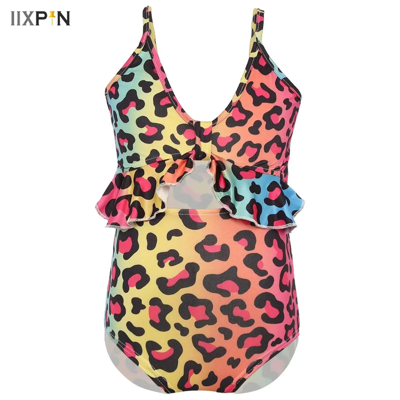 Kids Girls One Piece Swimsuit Leopard Print Spaghetti Straps Front Cut Out Ruffle Jumpsuit Swimwear Summer Beach Bathing Suit
Kids Girls One Piece Swimsuit Leopard Print Spaghetti Straps Front Cut Out Ruffle Jumpsuit Swimwear Summer Beach Bathing Suit