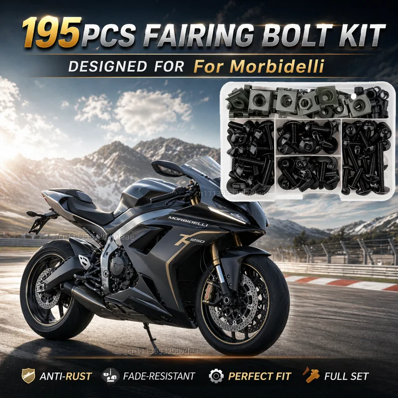 195Pcs Motorcycle Fairing Bolt Screws Kit Nut Clips For Morbidelli T 1002 VX 502 250X 125X CNC Fastener Hardware Bodywork Repair
195Pcs Motorcycle Fairing Bolt Screws Kit Nut Clips For Morbidelli T 1002 VX 502 250X 125X CNC Fastener Hardware Bodywork Repair