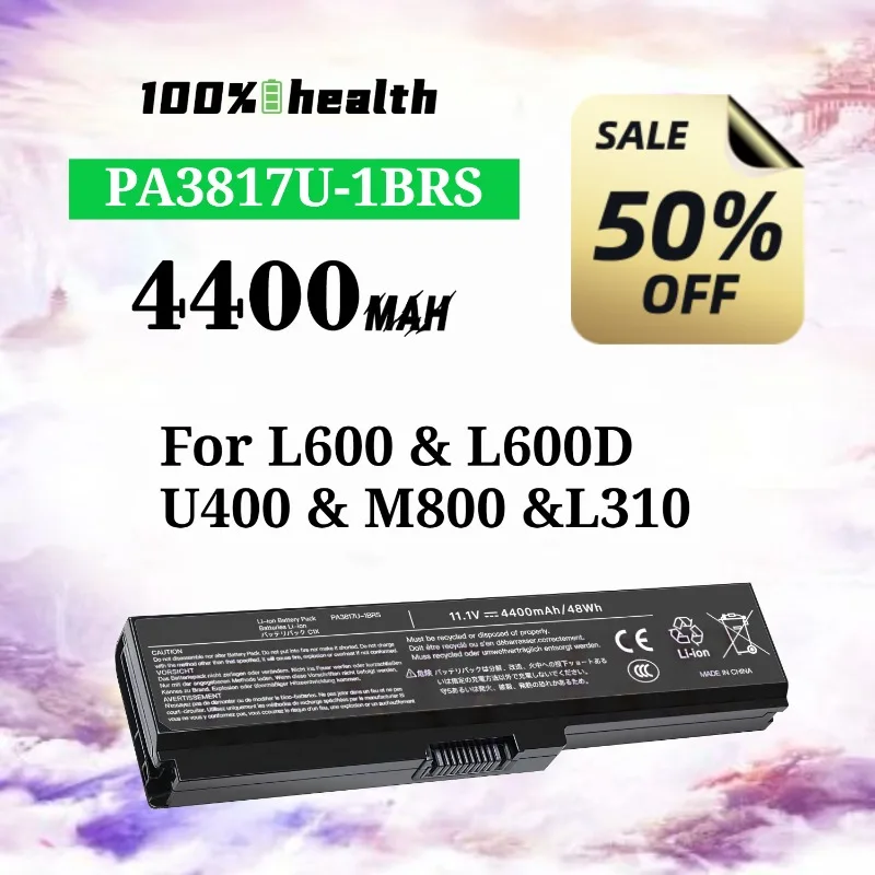 PA3817U-1BRS 4400mAh Laptop Battery for TOSHIBA L600/L600D/U400/M800/L310 Lithium Rechargeable Battery
PA3817U-1BRS 4400mAh Laptop Battery for TOSHIBA L600/L600D/U400/M800/L310 Lithium Rechargeable Battery