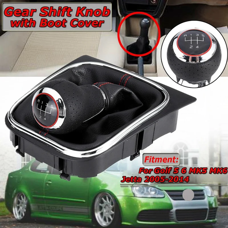 5 Speed Leather Gear Shift Knob + Gaiter Boot Cover for Golf 6 MK5 MK6 2005-2014
5 Speed Leather Gear Shift Knob + Gaiter Boot Cover for Golf 6 MK5 MK6 2005-2014