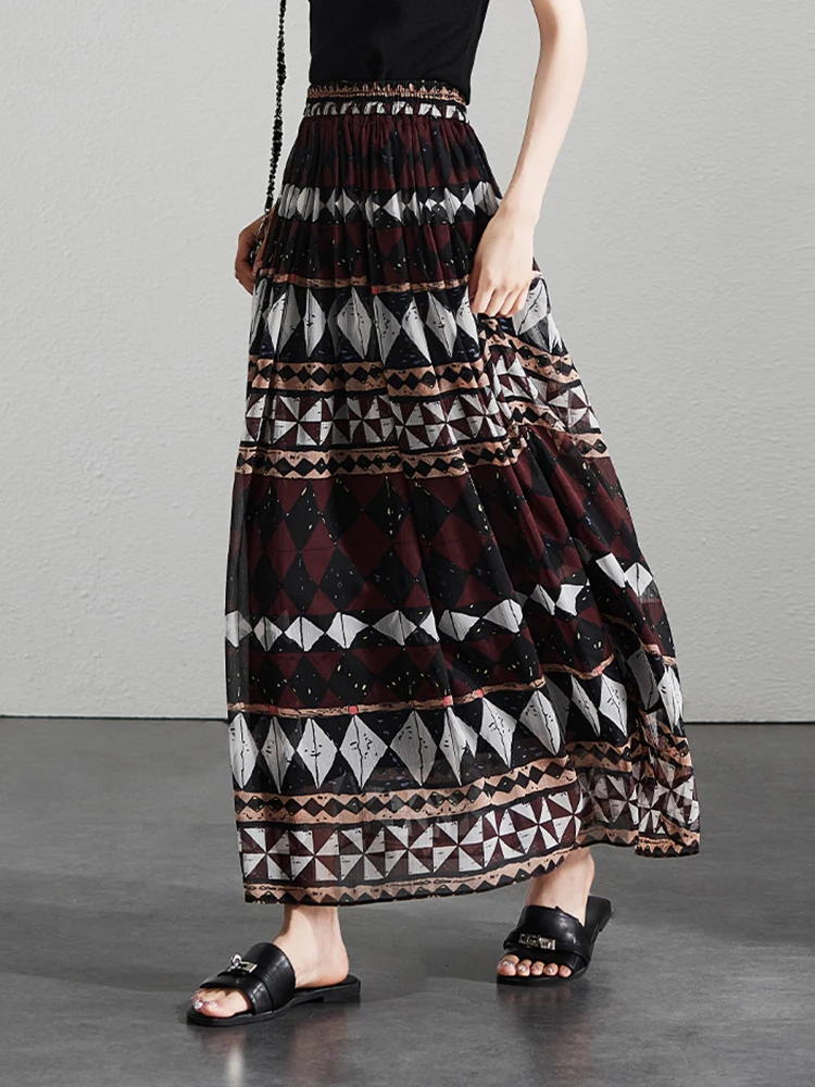 Summer New Bohemian Diamond Patterned Midi Skirt for Women Fashionable Chiffon Mid Length A-line Skirt S370
Summer New Bohemian Diamond Patterned Midi Skirt for Women Fashionable Chiffon Mid Length A-line Skirt S370