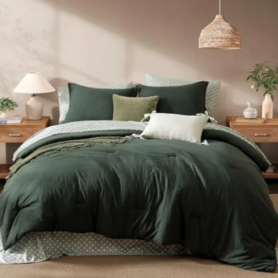 Queen Comforter Set - 7 Pieces Deep Forest Prewashed Bed in a Bag Queen Bedding Sets with Comforters, All Seasons Ultra Soft Co
Queen Comforter Set - 7 Pieces Deep Forest Prewashed Bed in a Bag Queen Bedding Sets with Comforters, All Seasons Ultra Soft Co