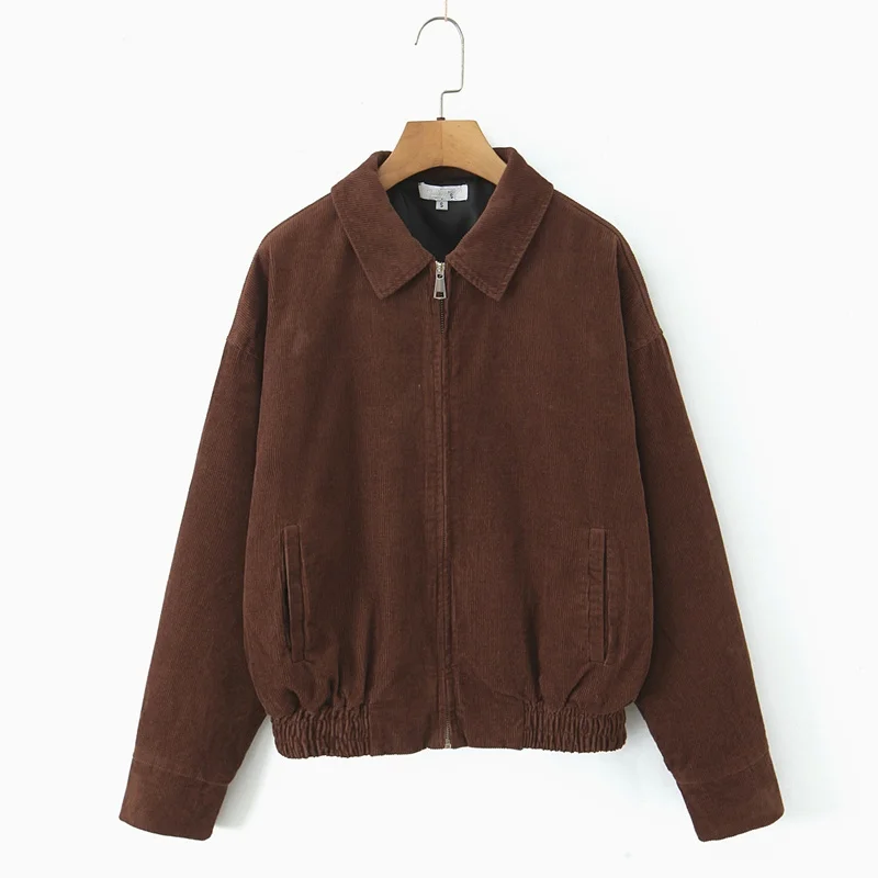 Maxdutti Minimalist Vintage Corduroy Caramel Women's Jacket Tops Boyfriend Turn Down Collar Bomber Jacket Woman Clothes
Maxdutti Minimalist Vintage Corduroy Caramel Women's Jacket Tops Boyfriend Turn Down Collar Bomber Jacket Woman Clothes