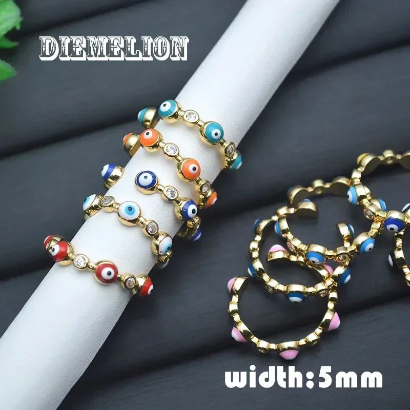 10Pcs/lot Lucky Turkish Evil Eye Ring Inlaided Zircon Red Blue Eye Candy Color Enamel Opening Rings Fashion Jewelry for Women
10Pcs/lot Lucky Turkish Evil Eye Ring Inlaided Zircon Red Blue Eye Candy Color Enamel Opening Rings Fashion Jewelry for Women