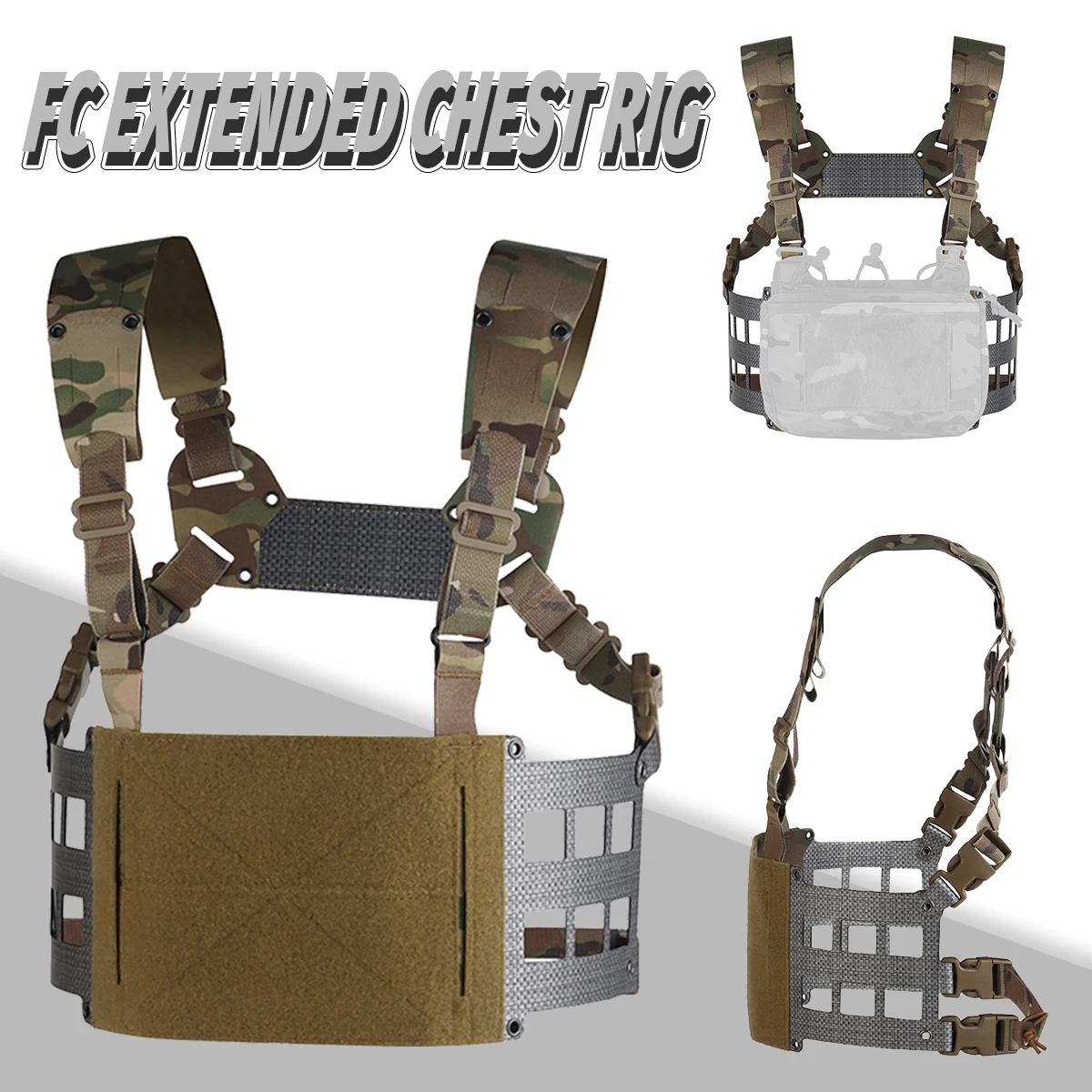 Lightweight FC Extended Tactical Chest Rig MOLLE Modular Portable Airsoft Vest Chest Equipment Camouflage Shooting Hunting Gear
Lightweight FC Extended Tactical Chest Rig MOLLE Modular Portable Airsoft Vest Chest Equipment Camouflage Shooting Hunting Gear