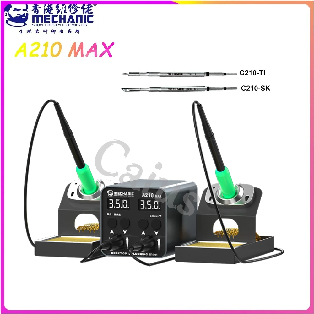 MECHANIC A210 Max Dual Constant Temperature Soldering Station 5 Storage Universal C210 Soldering Iron Handle Rework Station Tool
MECHANIC A210 Max Dual Constant Temperature Soldering Station 5 Storage Universal C210 Soldering Iron Handle Rework Station Tool