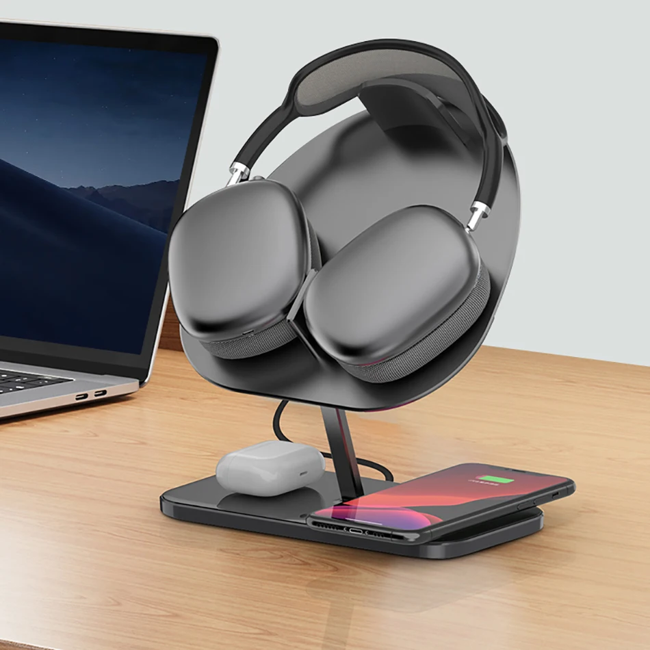 WiWU Wireless Charging Stand for Airpods Max Build in Magnet Lower Power State Earphone Stand Auto Sleep Holder for Airpods Max
WiWU Wireless Charging Stand for Airpods Max Build in Magnet Lower Power State Earphone Stand Auto Sleep Holder for Airpods Max