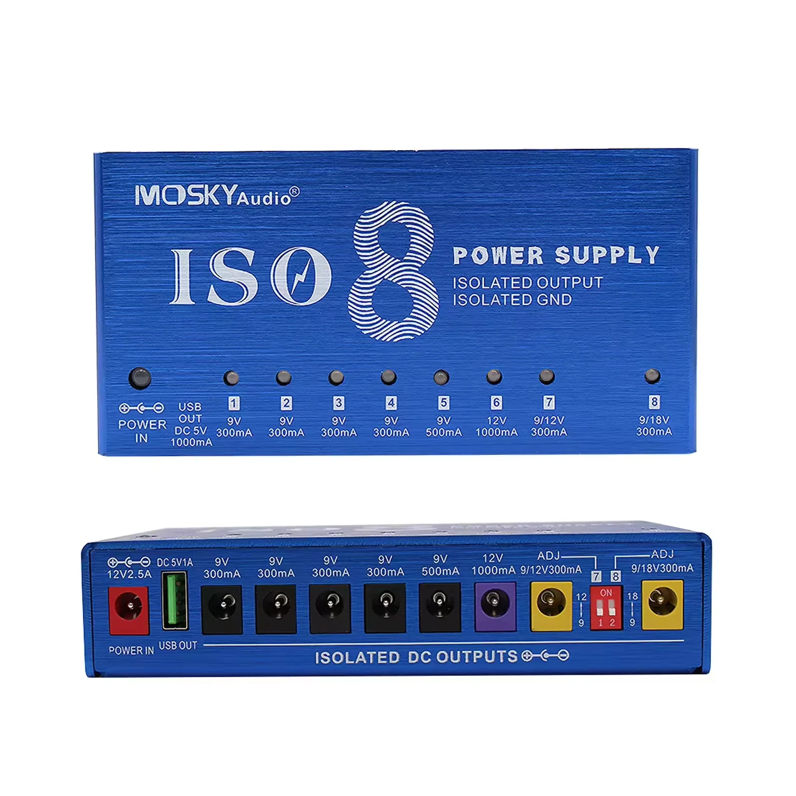MOSKY ISO-8 Pedal Power Supply w/9-Channel Independent Short Circuit Protection/for Guitar Effect Pedal
MOSKY ISO-8 Pedal Power Supply w/9-Channel Independent Short Circuit Protection/for Guitar Effect Pedal