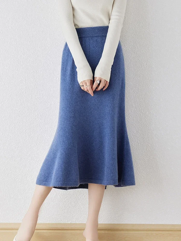 Women's Cashmere Mermaid Skirt, 100% Wool Sweater, Casual Knitted Fishtail Dress, Slim Monochromatic Skirt, Autumn Z605
Women's Cashmere Mermaid Skirt, 100% Wool Sweater, Casual Knitted Fishtail Dress, Slim Monochromatic Skirt, Autumn Z605