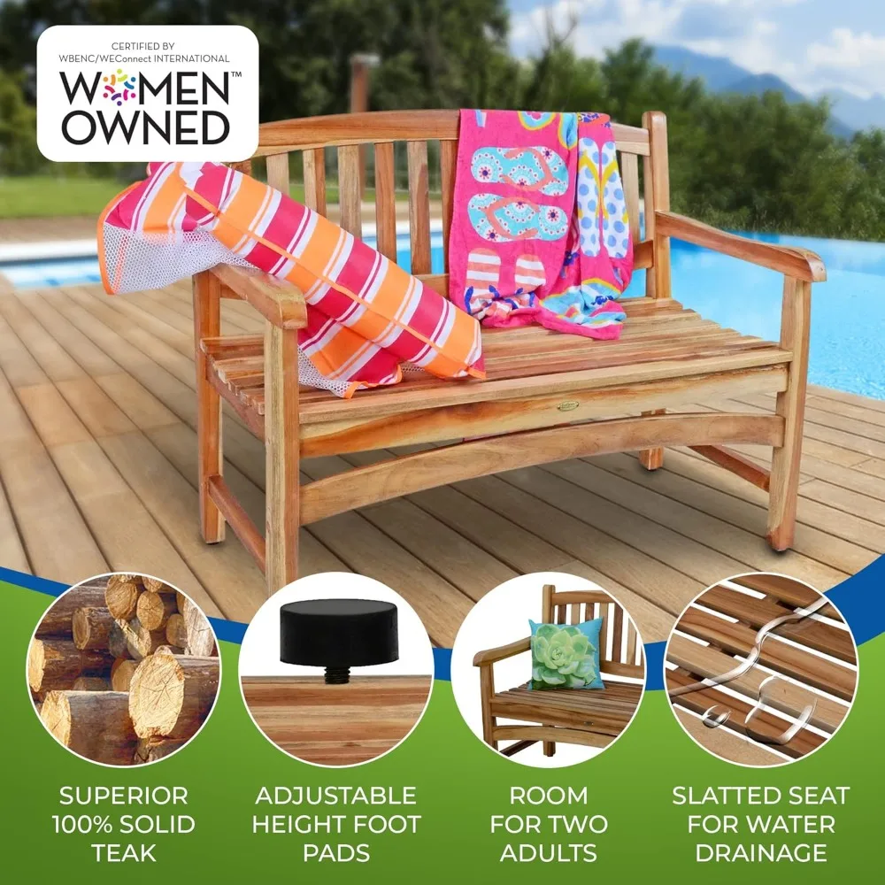 51 Inch Outdoor Bench Teak Wood Garden Bench for Patio with Armrests and Backrest for Indoor Use and Outdoor, Customized
51 Inch Outdoor Bench Teak Wood Garden Bench for Patio with Armrests and Backrest for Indoor Use and Outdoor, Customized