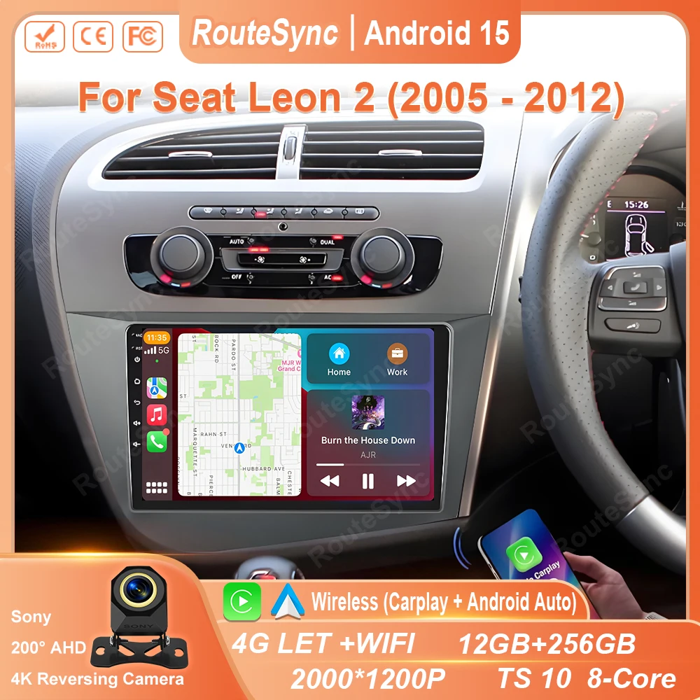 Android 15 For Seat Leon 2 2005 - 2012 Car Radio Carplay Multimedia Video Player Navigation stereo GPS WIFI 4G No 2din din dvd
Android 15 For Seat Leon 2 2005 - 2012 Car Radio Carplay Multimedia Video Player Navigation stereo GPS WIFI 4G No 2din din dvd