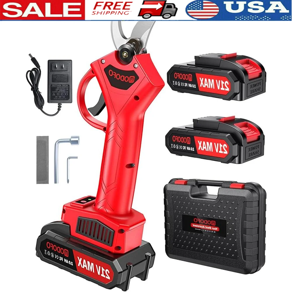 Electric Pruning Shears Cordless Brushless Motor 1.4 Inch Cutting Diameter Rechargeable Batteries SK5 Steel Blades Lightweight
Electric Pruning Shears Cordless Brushless Motor 1.4 Inch Cutting Diameter Rechargeable Batteries SK5 Steel Blades Lightweight