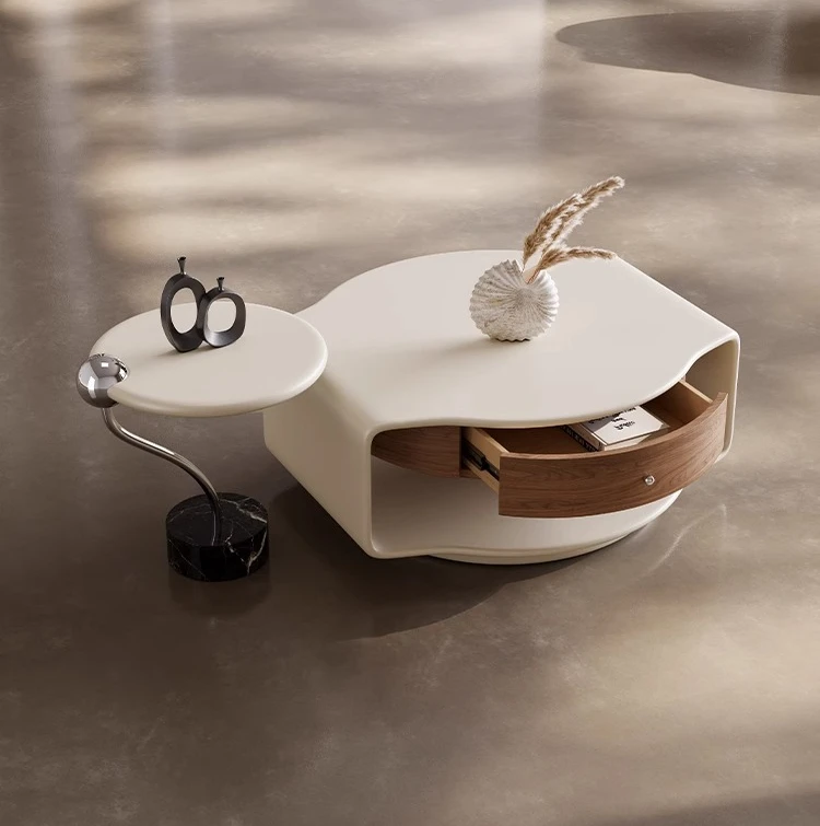 Italian light luxury cream style coffee table combination Nordic modern designer round simple coffee table
Italian light luxury cream style coffee table combination Nordic modern designer round simple coffee table