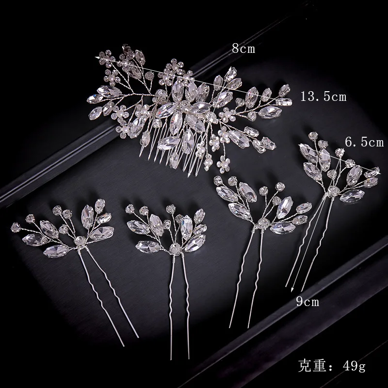 Alloy Leaves Crystal Silver Bridal Comb Hair pin Wedding Hair Accessories Pearl Wedding Headpiece Rhinestones Hair Clips Women T
Alloy Leaves Crystal Silver Bridal Comb Hair pin Wedding Hair Accessories Pearl Wedding Headpiece Rhinestones Hair Clips Women T