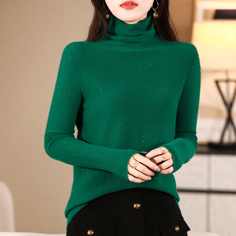 ZOCEPT Seamless Pullover for Women Autumn Winter 2023 Pure Wool Fashion Sequined Pattern Korean Turtleneck Sweater Knitwear Tops
ZOCEPT Seamless Pullover for Women Autumn Winter 2023 Pure Wool Fashion Sequined Pattern Korean Turtleneck Sweater Knitwear Tops