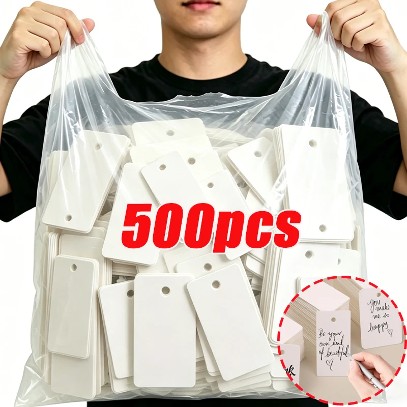 500PCS DIY White Blank Hang Tags Handwritten Card Birthday Wedding Christmas Tree Gifts Flowers Bread Labels Tags
500PCS DIY White Blank Hang Tags Handwritten Card Birthday Wedding Christmas Tree Gifts Flowers Bread Labels Tags