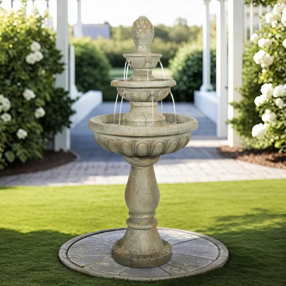 42.5” High 3-Tiers Modern Concrete Outdoor Water Fountain - Round Large Outdoor Fountains and Waterfalls for Garden
42.5” High 3-Tiers Modern Concrete Outdoor Water Fountain - Round Large Outdoor Fountains and Waterfalls for Garden
