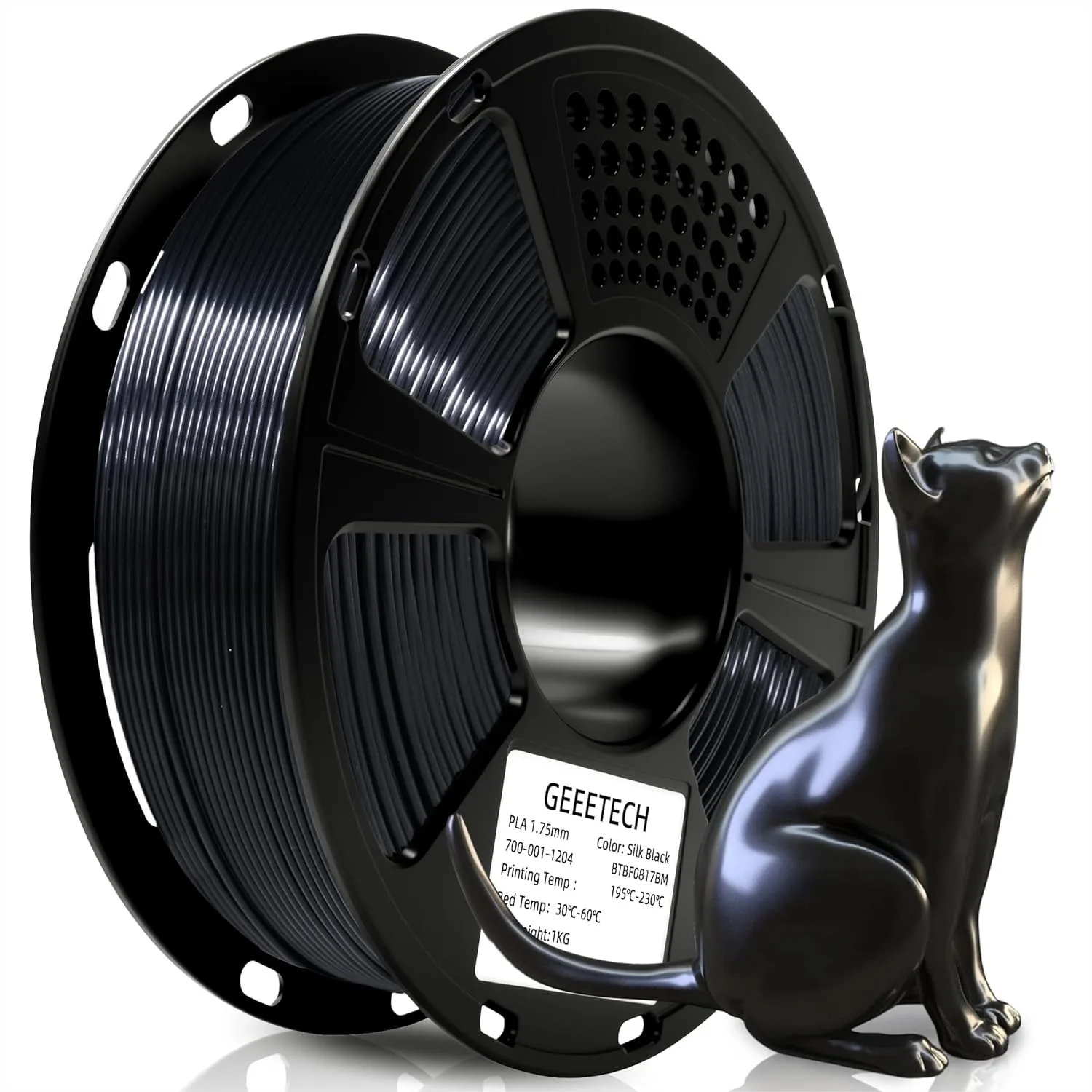 Silk PLA Filament 1.75mm for 3D Printer, Metal-Like Shiny Black, 1kg Spool, Dimensional Accuracy +/- 0.02mm
Silk PLA Filament 1.75mm for 3D Printer, Metal-Like Shiny Black, 1kg Spool, Dimensional Accuracy +/- 0.02mm