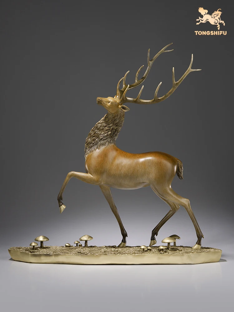 Copper Handicraft Chinese Mascot Animal Ornament Lucky Deer Sculptures Elk Statue Home Accessories Living Room Decoration Gift
Copper Handicraft Chinese Mascot Animal Ornament Lucky Deer Sculptures Elk Statue Home Accessories Living Room Decoration Gift
