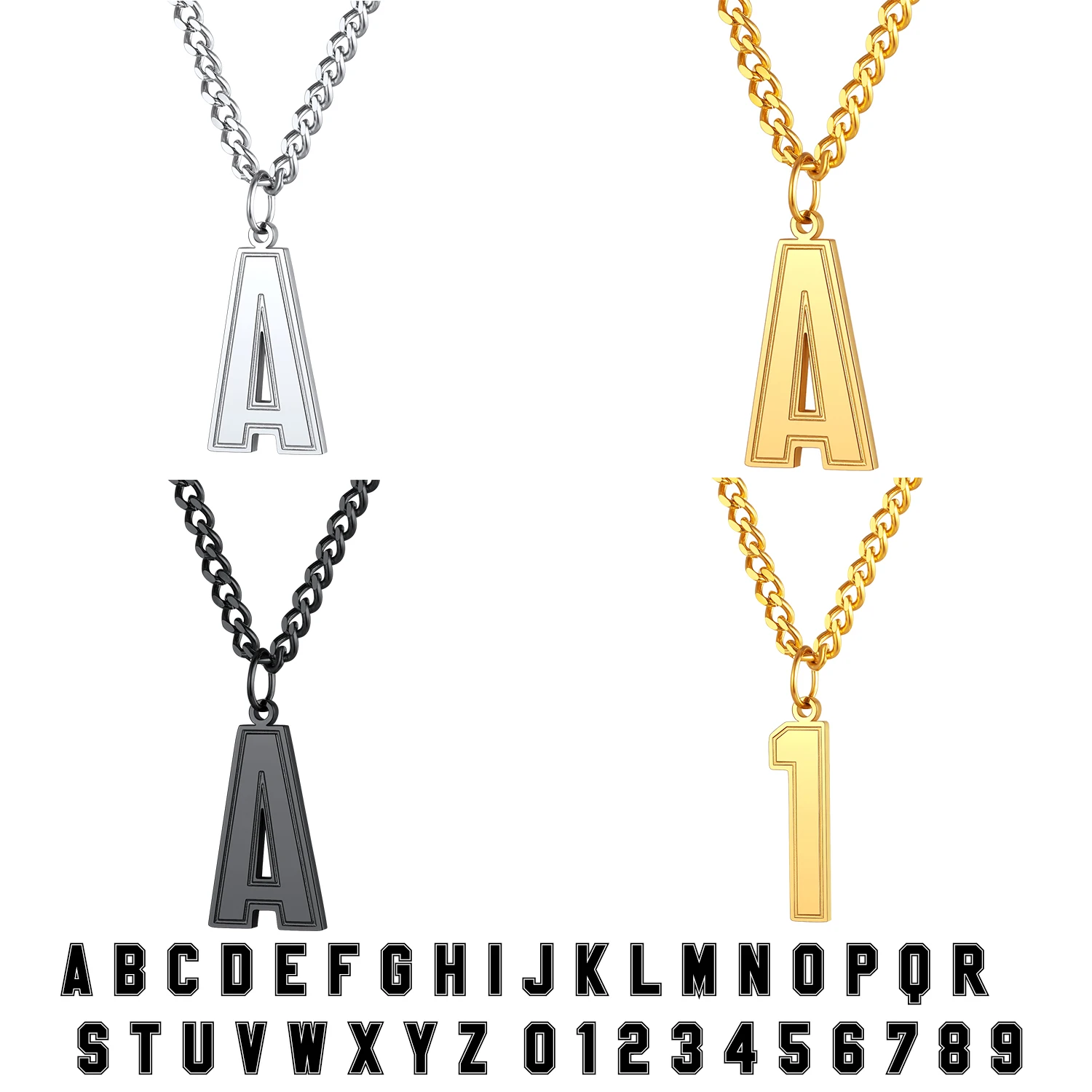ChainsPro 0-9 Numbers A-Z Letters Necklaces for Men Woman Stainless Steel Pendant & Cuban Chain Personalized Name Jewelry Gift
ChainsPro 0-9 Numbers A-Z Letters Necklaces for Men Woman Stainless Steel Pendant & Cuban Chain Personalized Name Jewelry Gift