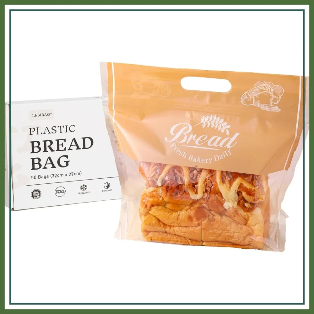 Plastic Bread Bags for Homemade Bread, Freezable Seal Tight Cellophane Bags for Loaves, Sourdough, Bagels (50 Packs) Orange
Plastic Bread Bags for Homemade Bread, Freezable Seal Tight Cellophane Bags for Loaves, Sourdough, Bagels (50 Packs) Orange