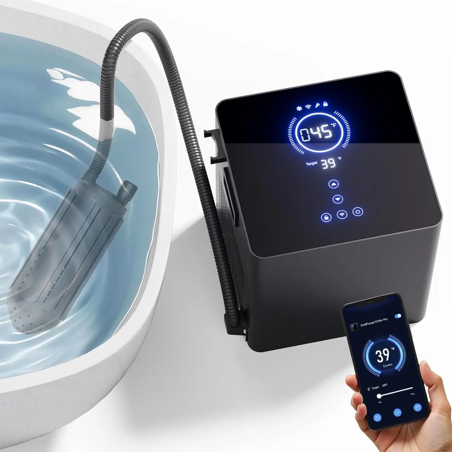 1/2 HP Drop-in Cold Plunge Chiller Pro for Any Tub, Cools to 39°F, No Installation, Custom
1/2 HP Drop-in Cold Plunge Chiller Pro for Any Tub, Cools to 39°F, No Installation, Custom