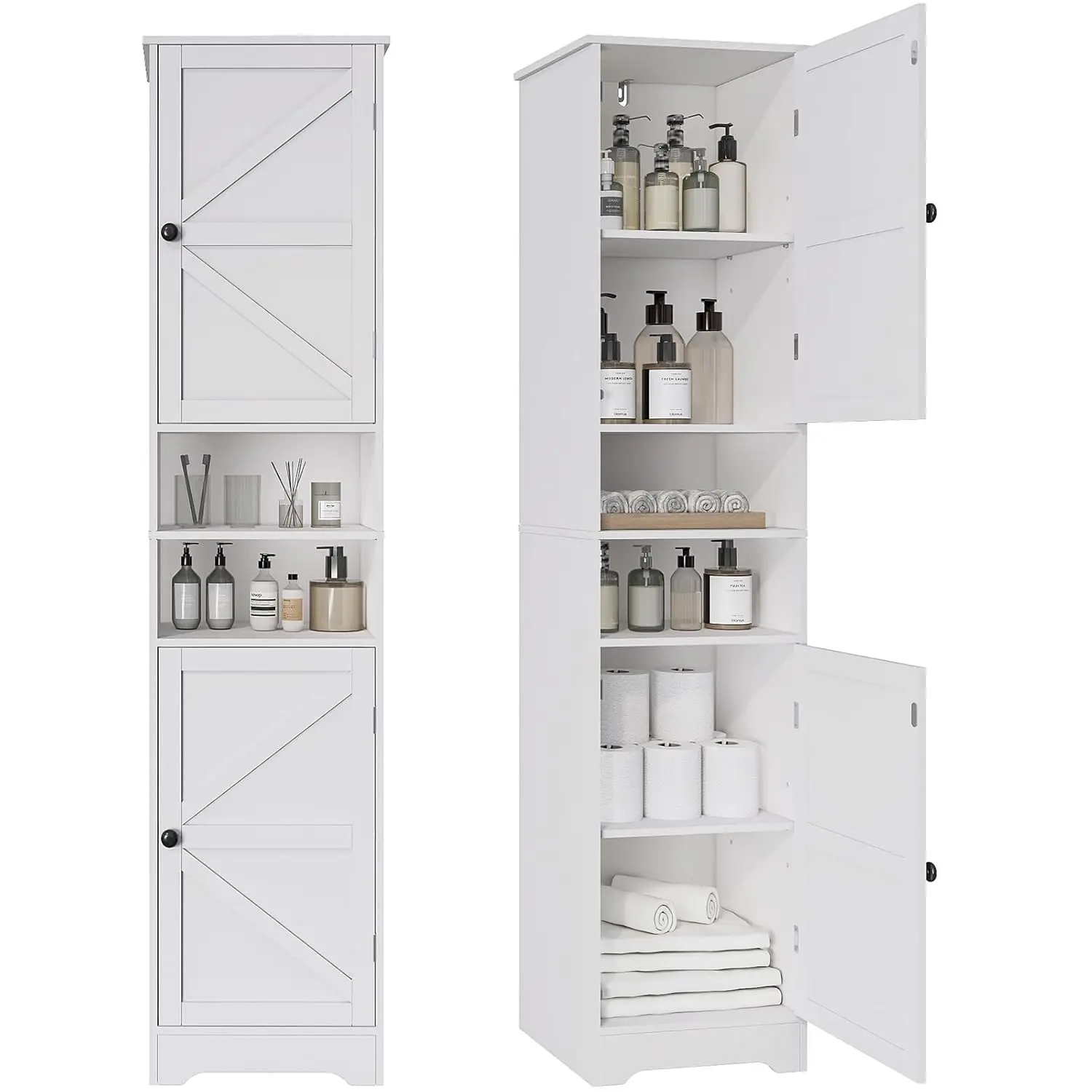Tall Bathroom Storage Cabinet, Vertical Freestanding Organizer with Adjustable Shelf, Slim Design for Small, Customized
Tall Bathroom Storage Cabinet, Vertical Freestanding Organizer with Adjustable Shelf, Slim Design for Small, Customized