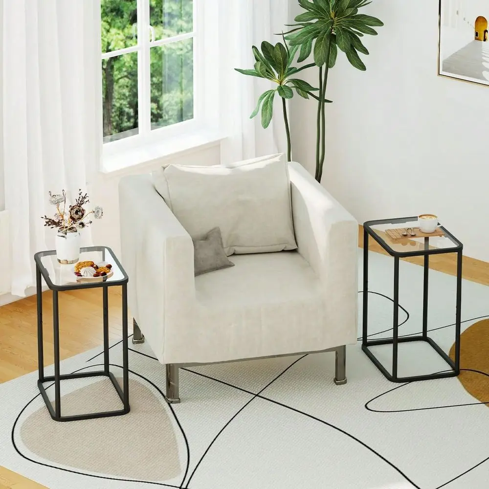 Side Table Two Set, Rectangle 2PCS End Table With Metal Frame, Modern Bedside Table For Office, Bedroom, Living Room, Study,Sma
Side Table Two Set, Rectangle 2PCS End Table With Metal Frame, Modern Bedside Table For Office, Bedroom, Living Room, Study,Sma