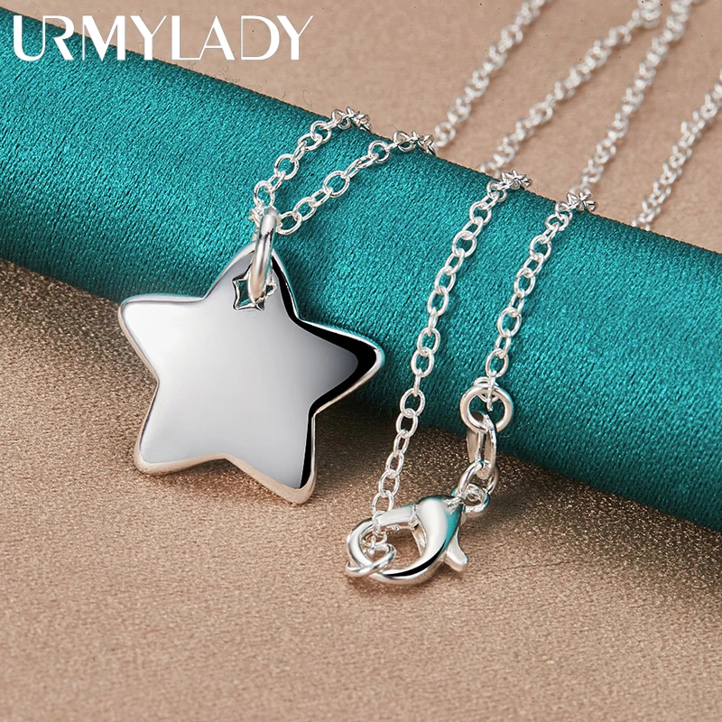 URMYLADY 925 Sterling Silver Five Pointed Star 16/18/20/22/24/26/28/30 Inch Pendant Necklace For Women Party Fashion Jewelry
URMYLADY 925 Sterling Silver Five Pointed Star 16/18/20/22/24/26/28/30 Inch Pendant Necklace For Women Party Fashion Jewelry