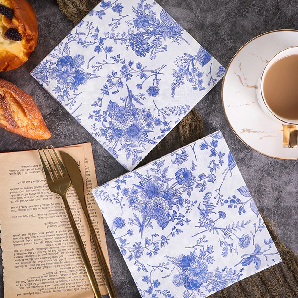 100pcs Blue White Floral Printed Napkins Disposable Paper Dinner Banquet Bridal Tissue Vintage Decorative
100pcs Blue White Floral Printed Napkins Disposable Paper Dinner Banquet Bridal Tissue Vintage Decorative
