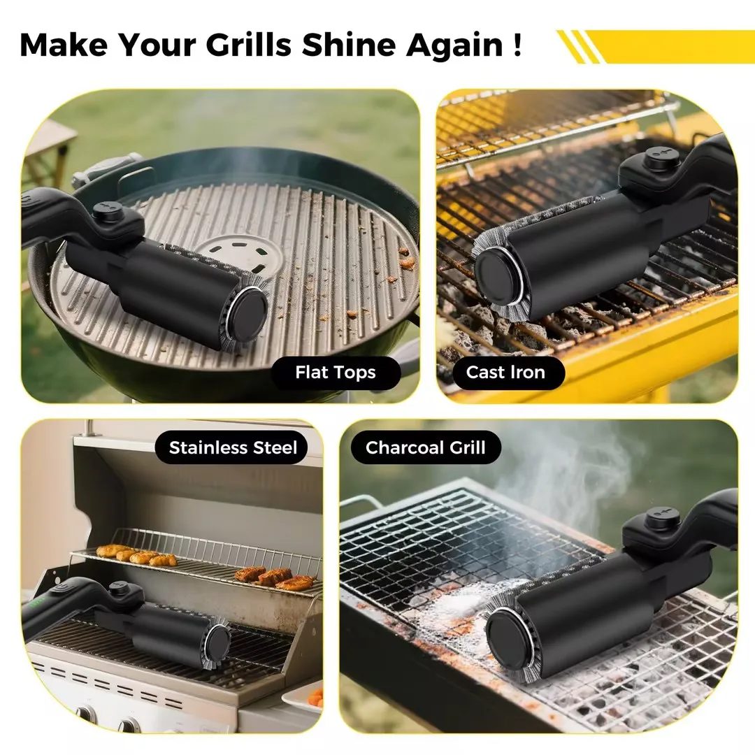 AW01 Electric Rotary Stainless Steel Grill Brush Cordless Rechargeable Waterproof Adjustable Angle No Bristle Shedding Factory
AW01 Electric Rotary Stainless Steel Grill Brush Cordless Rechargeable Waterproof Adjustable Angle No Bristle Shedding Factory