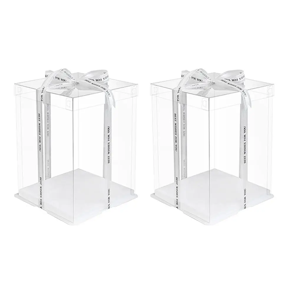 Cake Box 2 Pcs Transparent Birthday Packaging Boxes Round Gift Bakery Food Grade PET Material High Transparency
Cake Box 2 Pcs Transparent Birthday Packaging Boxes Round Gift Bakery Food Grade PET Material High Transparency