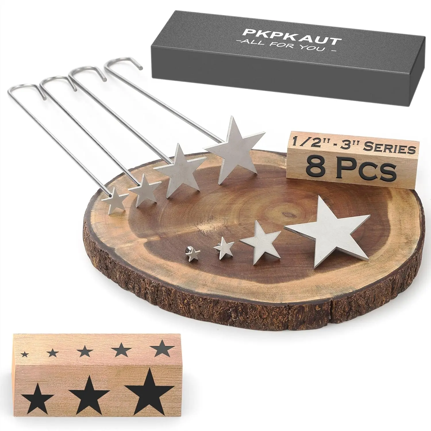 8Pcs Mini 1/2'-3' Branding Irons, Star Silhouettes for Wood, Leather, BBQ & Bread Logo
8Pcs Mini 1/2'-3' Branding Irons, Star Silhouettes for Wood, Leather, BBQ & Bread Logo