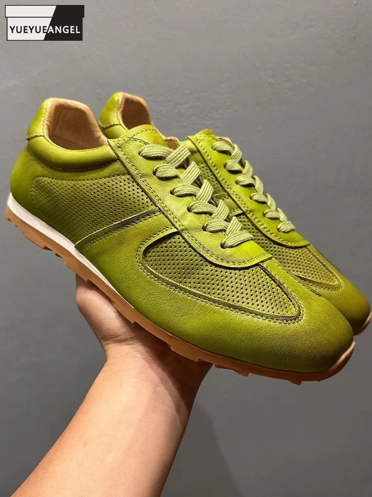 Summer Mens Breathable Hollow Out Genuine Leather Shoes Outside Joggers Sneakers Vintage Lace Up Trainers Footwear Casual Shoes
Summer Mens Breathable Hollow Out Genuine Leather Shoes Outside Joggers Sneakers Vintage Lace Up Trainers Footwear Casual Shoes