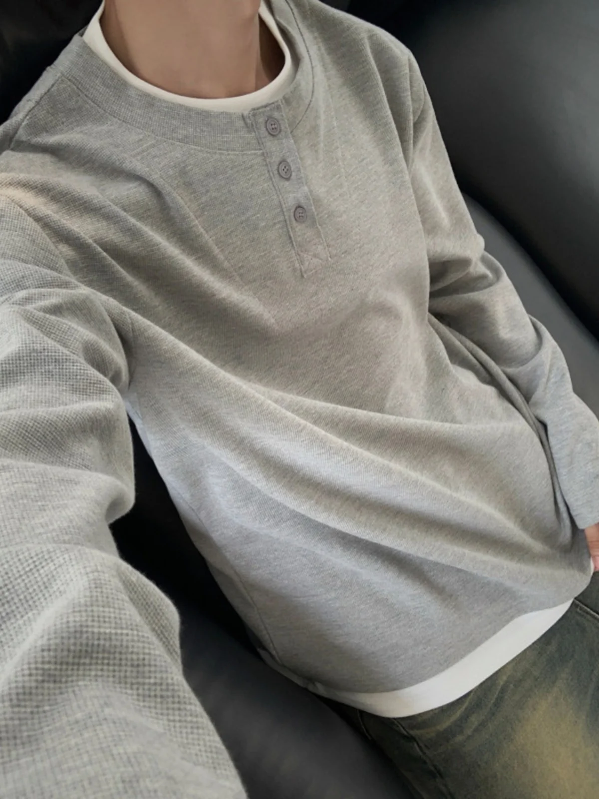 Cleanfit Heavyweight Sweatirt American Casual Long Sve Henry Collar Men's T-irt Spring Autumn Outerwear Base Layer irt
Cleanfit Heavyweight Sweatirt American Casual Long Sve Henry Collar Men's T-irt Spring Autumn Outerwear Base Layer irt