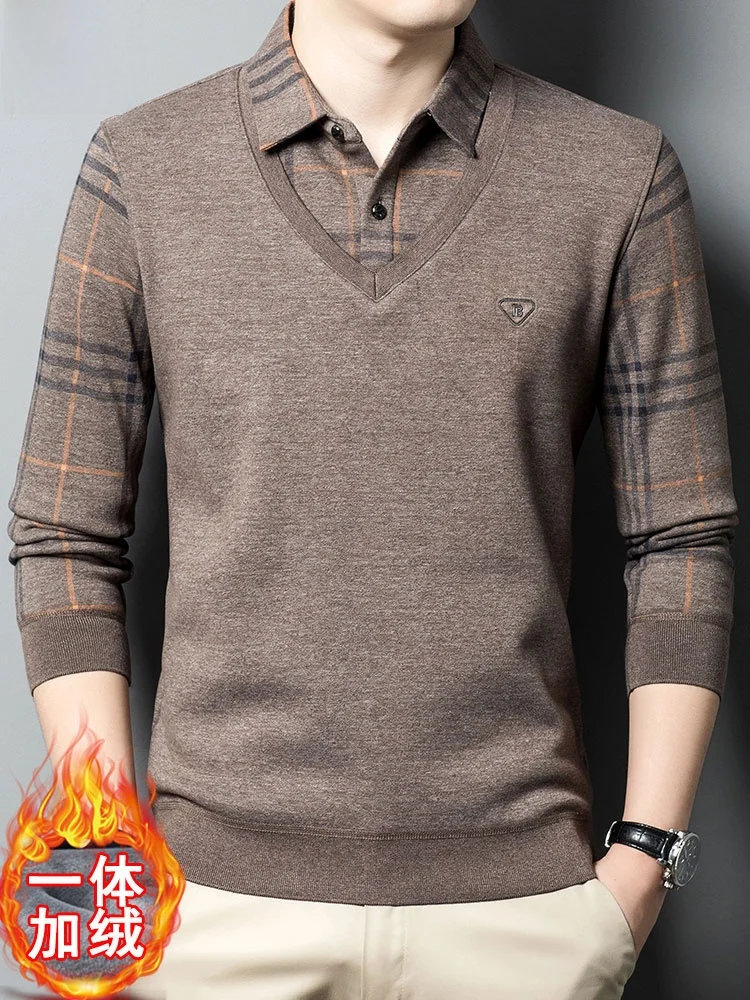 Pierre Cardin Men's Knitted Fce Lined Thiened irt Collar Sweater Fake Two-Piece Casual Warm Winter Faion Knitwear
Pierre Cardin Men's Knitted Fce Lined Thiened irt Collar Sweater Fake Two-Piece Casual Warm Winter Faion Knitwear