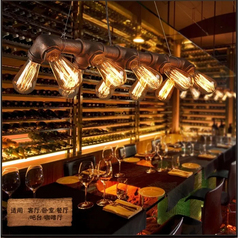 American Industrial Loft Water Pipe Steampunk Vintage Chandeliers for Dining Room Bar Rust/black Home Decoration Pendant Lights
American Industrial Loft Water Pipe Steampunk Vintage Chandeliers for Dining Room Bar Rust/black Home Decoration Pendant Lights