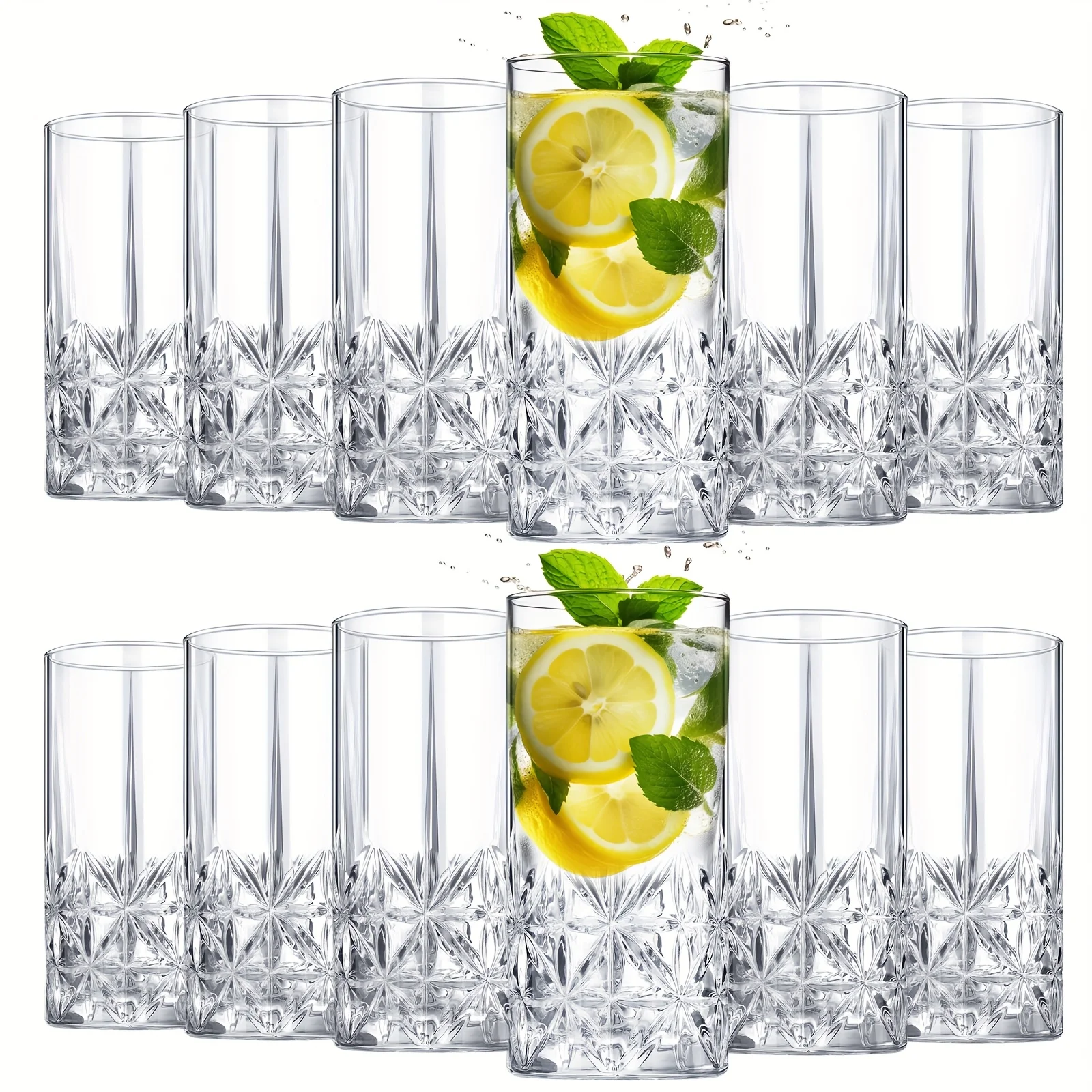 Collection of 12 Elegant Highball Glasses, Each with a Capacity of 12 Ounces, Perfect for Serving Cocktails, Tea, Beer, Soda
Collection of 12 Elegant Highball Glasses, Each with a Capacity of 12 Ounces, Perfect for Serving Cocktails, Tea, Beer, Soda